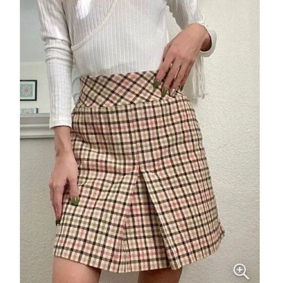 Ann Taylor Dresses & Skirts - 113. Ann Taylor Y2k Plaid Mini Skirt NWOT Size 2P